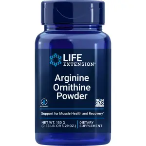Arginina e Ornitina em Pó, 150 g (5,29 oz), Life Extension