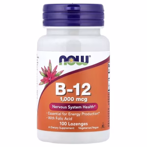 B-12, 1000 mcg, 100 pastilhas, Now foods