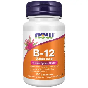 B-12, 2.000 mcg, 100 Pastilhas, Now Foods