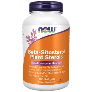 Beta-Sitosterol Plant Sterols, 180 Cápsulas Softgel, Now Foods