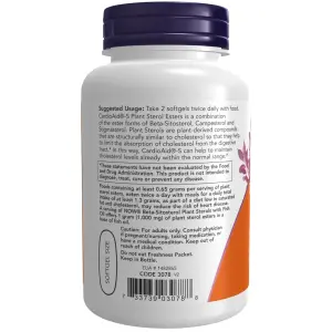 Beta-Sitosterol Plant Sterols, 180 Cápsulas Softgel, Now Foods