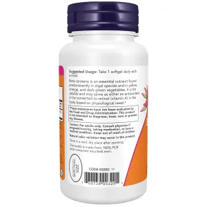 Betacaroteno Natural, 25000 UI, 180 Cápsula gelatinosas, Now Foods