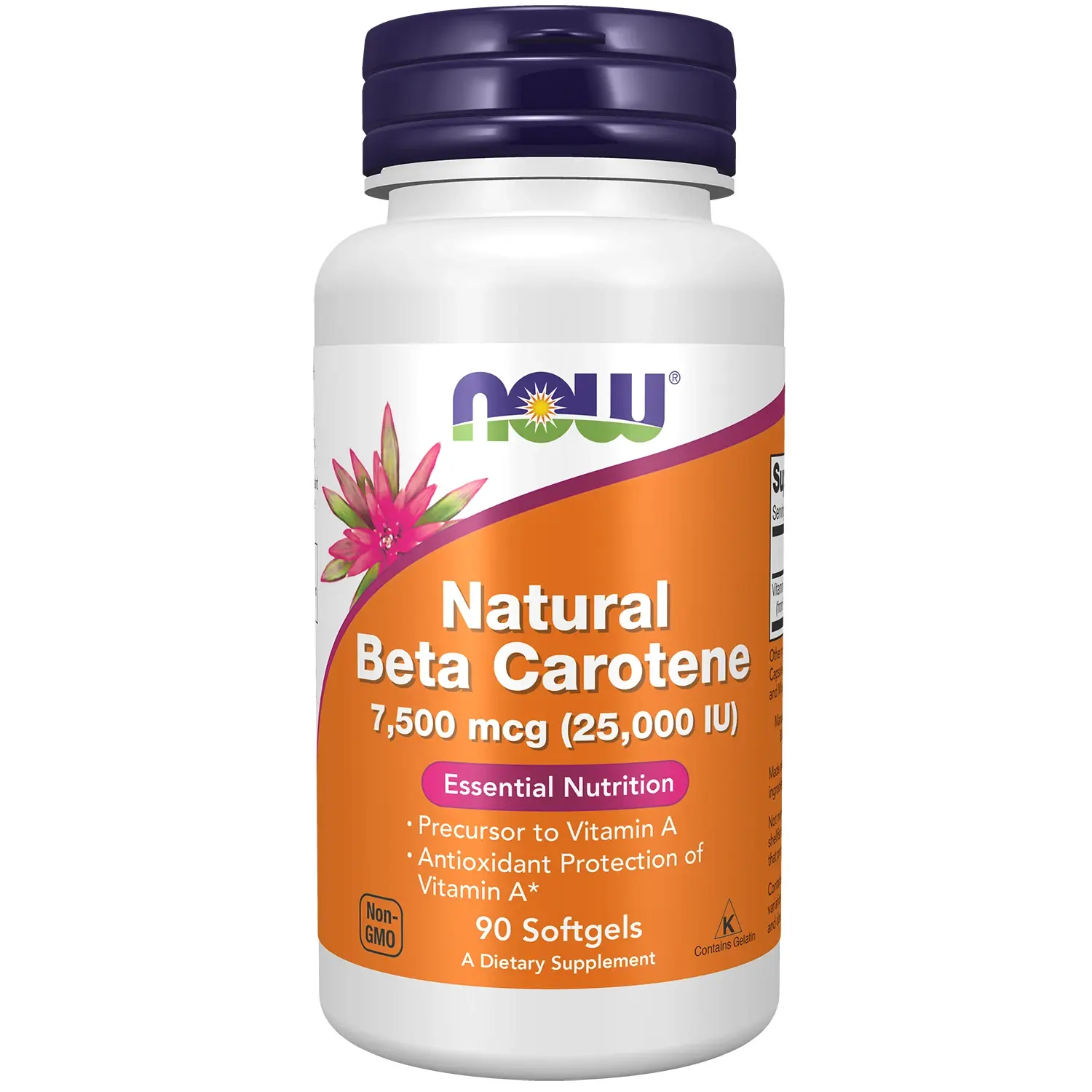 Betacaroteno Natural, 25000 UI, 90 Cápsula gelatinosas, Now Foods