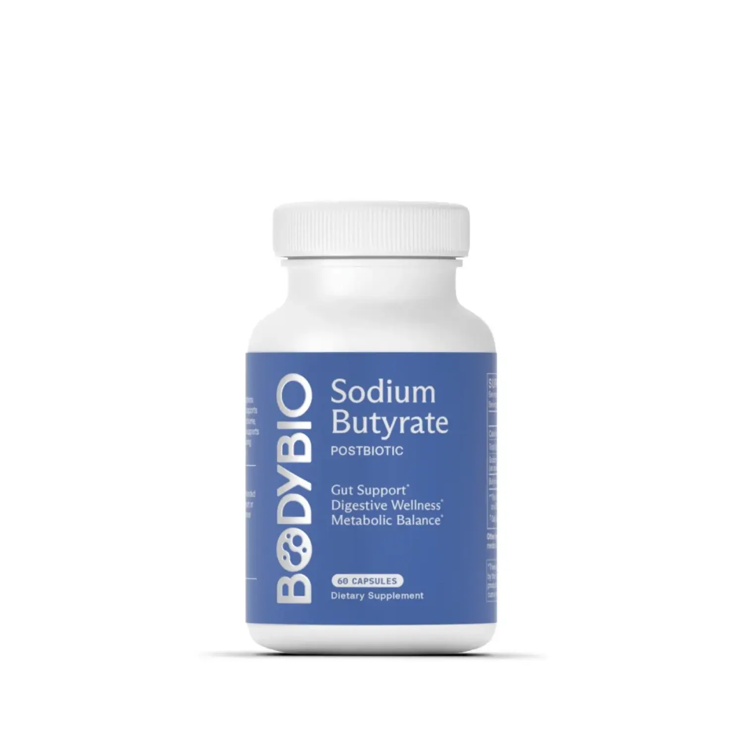Butirato de Sódio, Pós-Biótico, 60 Cápsulas, BodyBio