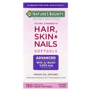 Cabelos, Pele e Unhas, 150 Cápsulas Softgel Líquidas de Liberação Rápida, Optimal Solutions®, Nature's Bounty
