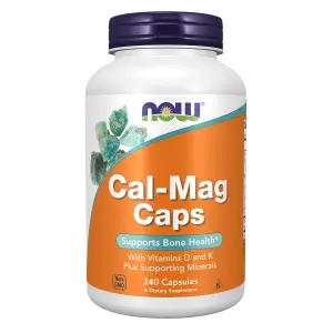Cal-Mag Caps com Vitaminas D e K, 240 Cápsulas, Now Foods