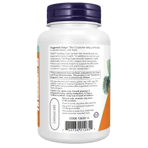 Cal-Mag Caps com Vitaminas D e K, 240 Cápsulas, Now Foods