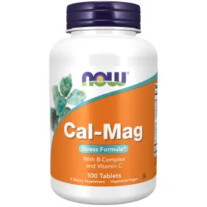 Cal-Mag com Complexo B e Vitamina C, 100 Comprimidos, Now Foods