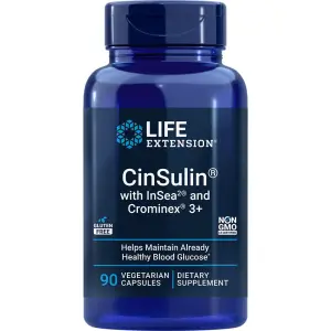 CinSulin com InSea2 e Crominex 3+, 90 Cápsulas Vegetarianas, Life Extension