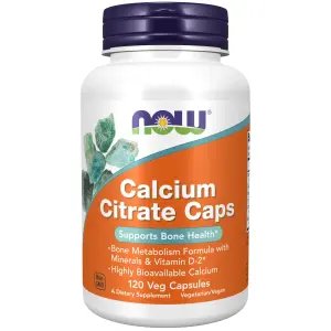 Cápsulas de Citrato de Cálcio, 120 Cápsulas Vegetais, Now Foods
