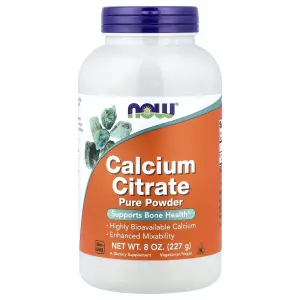 Citrato de Cálcio, Pó Puro, 227 g (8 oz), Now Foods