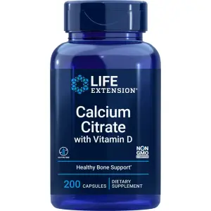 Citrato de Cálcio com Vitamina D, 200 Cápsulas, Life Extension