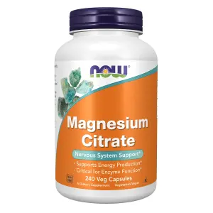 Citrato de Magnésio, 240 Cápsulas Vegetais (133 mg por Cápsula), Now Foods