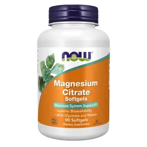 Citrato de Magnésio, 90 Cápsulas Softgel (133 mg por Cápsula Softgel), Now Foods