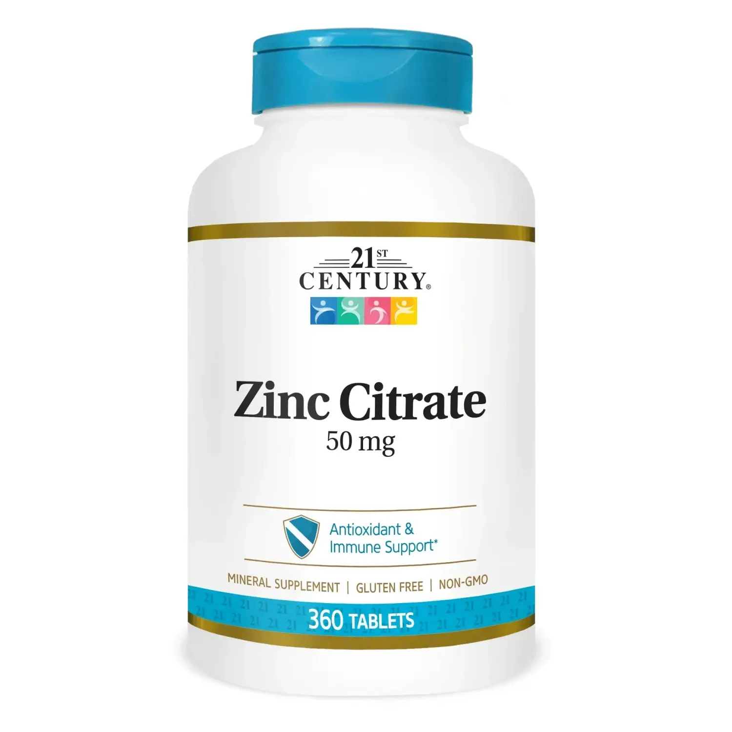 Citrato de Zinco, 50 mg, 360 Comprimidos, 21st Century