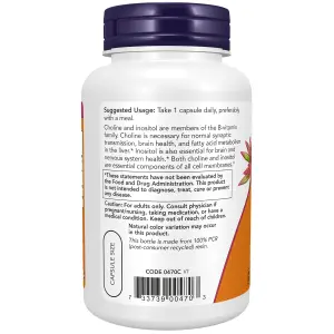 Colina e Inositol, 100 Cápsulas Vegetais, Now Foods