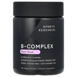Complexo B, À Base de Plantas, 120 Cápsulas Softgel Vegetais, Sports Research