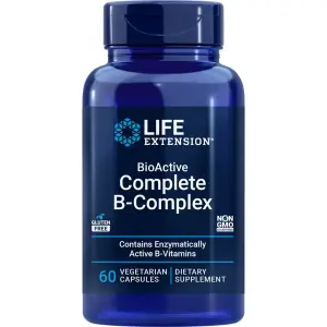 Complexo B Completo, BioAtivo, 60 Cápsulas Vegetarianas, Life Extension