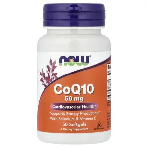 CoQ10 com Selênio e Vitamina E, 50 Cápsulas Softgel, Now Foods