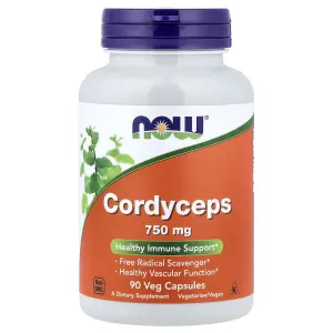 Cordyceps, 90 Cápsulas Vegetais (750 mg por Cápsula), Now Foods