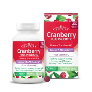 Probiótico Cranberry Plus, 60 Comprimidos, 21st Century