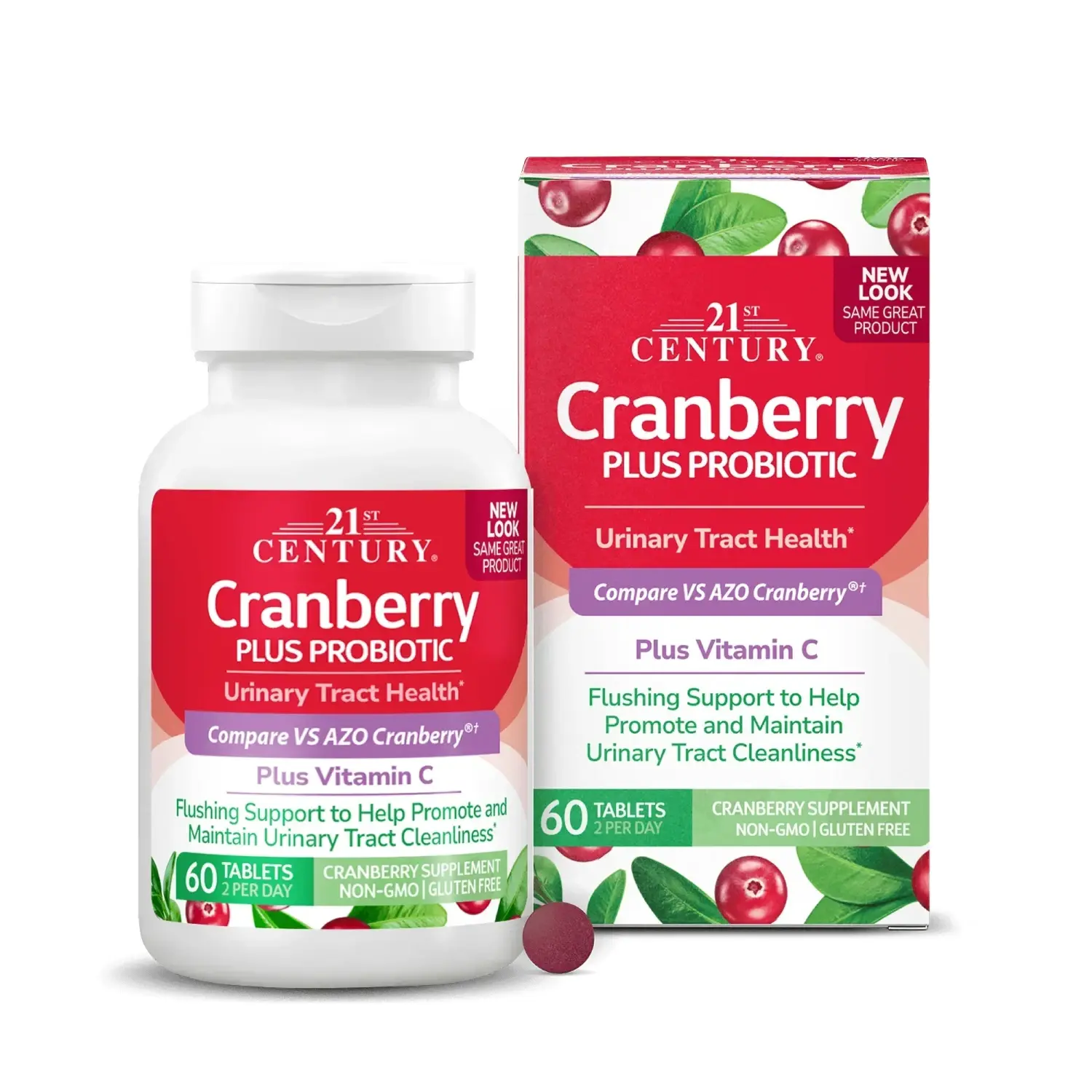 Probiótico Cranberry Plus, 60 Comprimidos, 21st Century