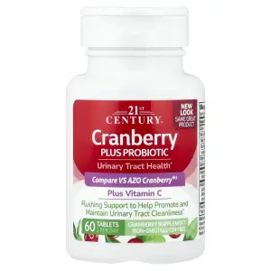 Probiótico Cranberry Plus, 60 Comprimidos, 21st Century