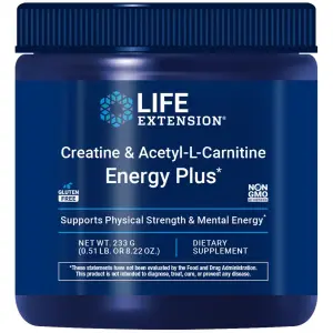 Creatina e Acetilcarnitina, Energy Plus, 233 g (0,51 lb), Life Extension