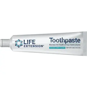 Creme Dental Sem Fluor, Sabor natural de hortelã, 4 oz. (113,4 g), Life Extension