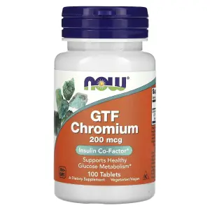 Cromo GTF, 200 mcg, 100 Comprimidos, Now Foods