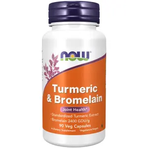 Cúrcuma e Bromelina, 90 Cápsulas Vegetais, Now Foods