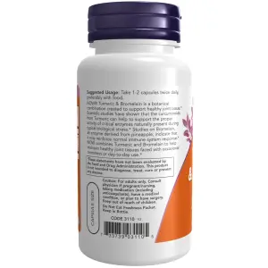 Cúrcuma e Bromelina, 90 Cápsulas Vegetais, Now Foods