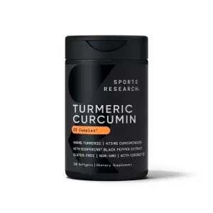 Cúrcuma (Curcumina) com Óleo de Coco e BioPerine®, 500 mg, 120 Cápsulas Softgel, Sports Research