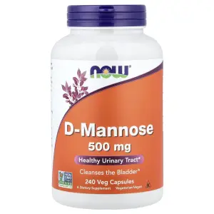 D-Mannose, Dextromanose, 500 mg, 240 Cápsulas Vegetais, Now Foods