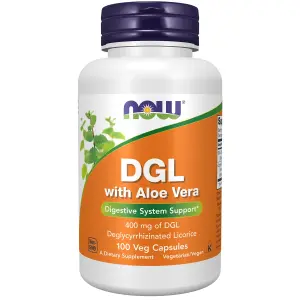 DGL com Aloe Vera, Alcaçuz Desglicirrizinado, 400 mg, 100 Cápsulas Vegetais, Now Foods