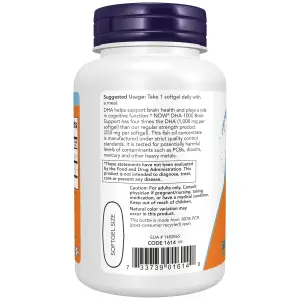 DHA-1000, Óleo de Peixe, 1.000 mg, 90 Cápsulas Softgel, Now Foods