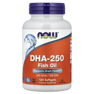 DHA-250, Óleo de Peixe, 120 Cápsulas Softgel, Now Foods