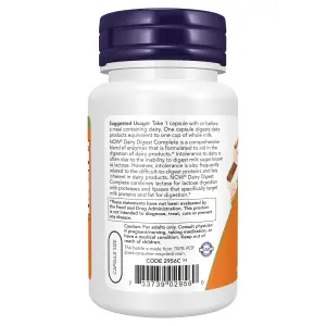 Digestão Completa de Laticínios, 90 Cápsulas Vegetais, Now Foods