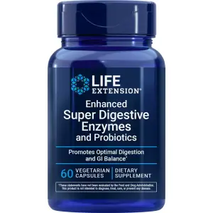 Enzimas Super Digestivas e Probióticos Aprimorados, 60 Cápsulas Vegetarianas, Life Extension