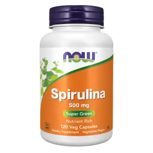 Espirulina Natural, 500 mg, 120 Cápsulas Vegetais, Now Foods