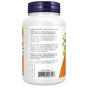 Espirulina Natural, 500 mg, 120 Cápsulas Vegetais, Now Foods