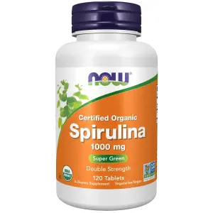 Espirulina Orgânica Certificada, 1.000 mg, 120 Comprimidos, Now Foods