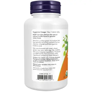 Espirulina Orgânica Certificada, 1.000 mg, 120 Comprimidos, Now Foods