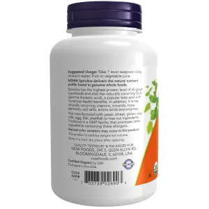 Espirulina Orgânica Certificada em Pó, 113 g (4 oz), Now Foods