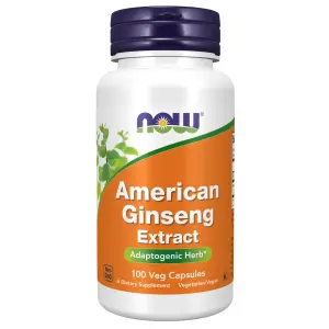 Extrato de Ginseng Americano, 100 Cápsulas Vegetais (500 mg por Cápsula), Now Foods
