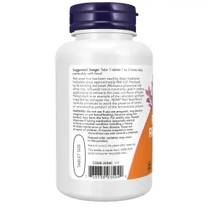 Extrato de Levedura de Arroz Vermelho, 120 Comprimidos, Now Foods