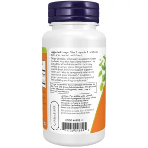 Extrato da Raiz de Gengibre, 250 mg, 90 Cápsulas Vegetais, Now Foods