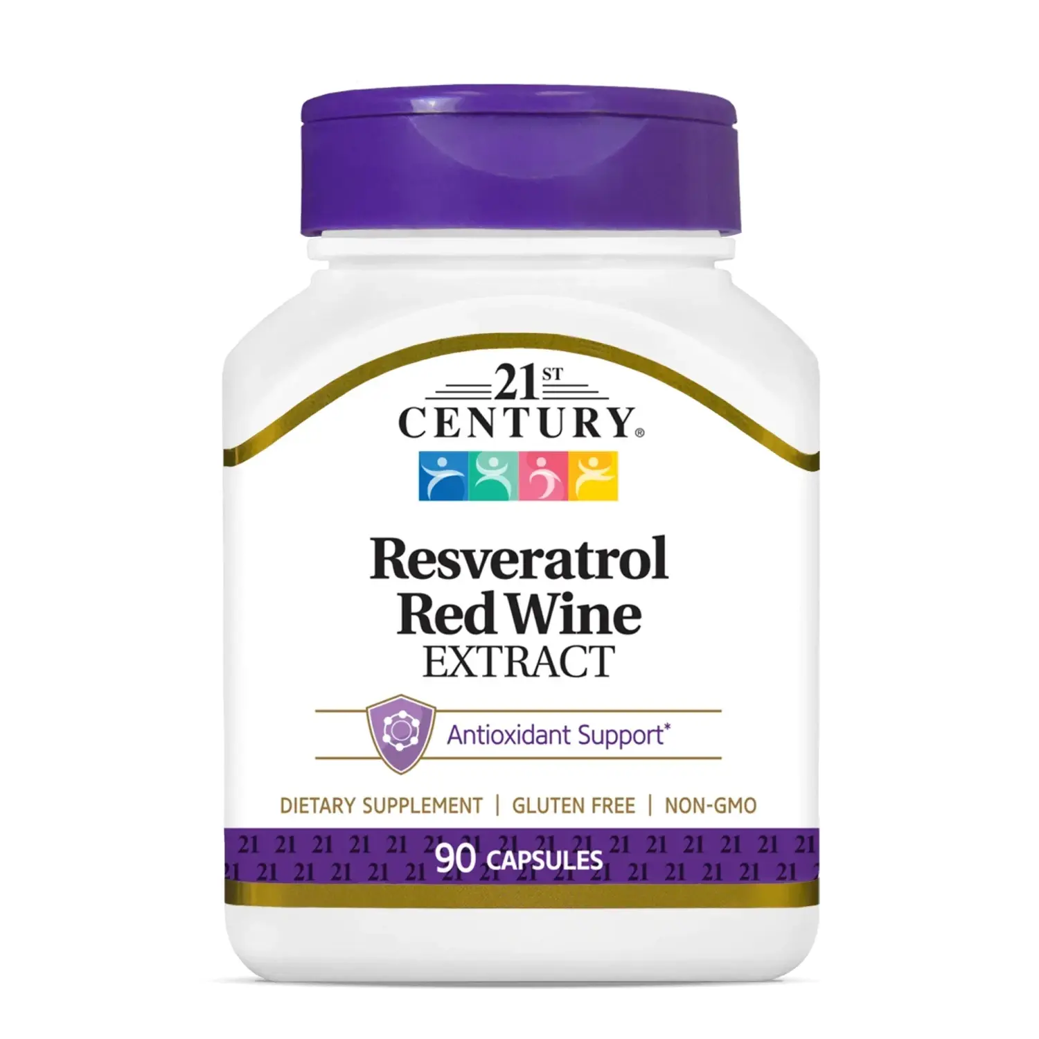 Extrato de Vinho Tinto com Resveratrol, 90 Cápsulas, 21st Century