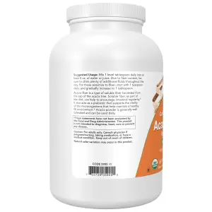 Fibra de Acácia Orgânica Pura Certificada em Pó, 340 g (12 oz), Now Foods