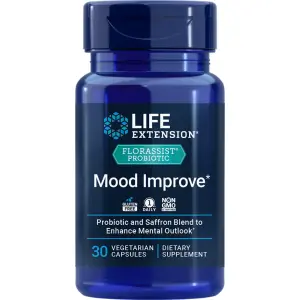 Probiótico FLORASSIST®, Melhora o Humor, 30 Cápsulas Vegetarianas, Life Extension